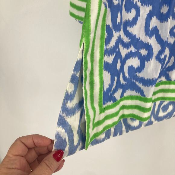 Gretchen Scott Designs Arabesque Tunic Top Blue Green Artsy Coastal Large Cotton - Picture 8 of 13